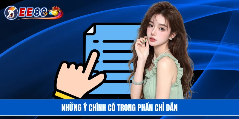 Những ý chính có trong phần chỉ dẫn